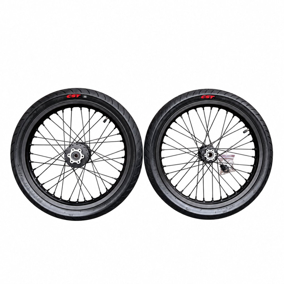 Surrron lbx/ eride/ 79bike/ ventus 17in Supermoto wheel sets (chrome/black)