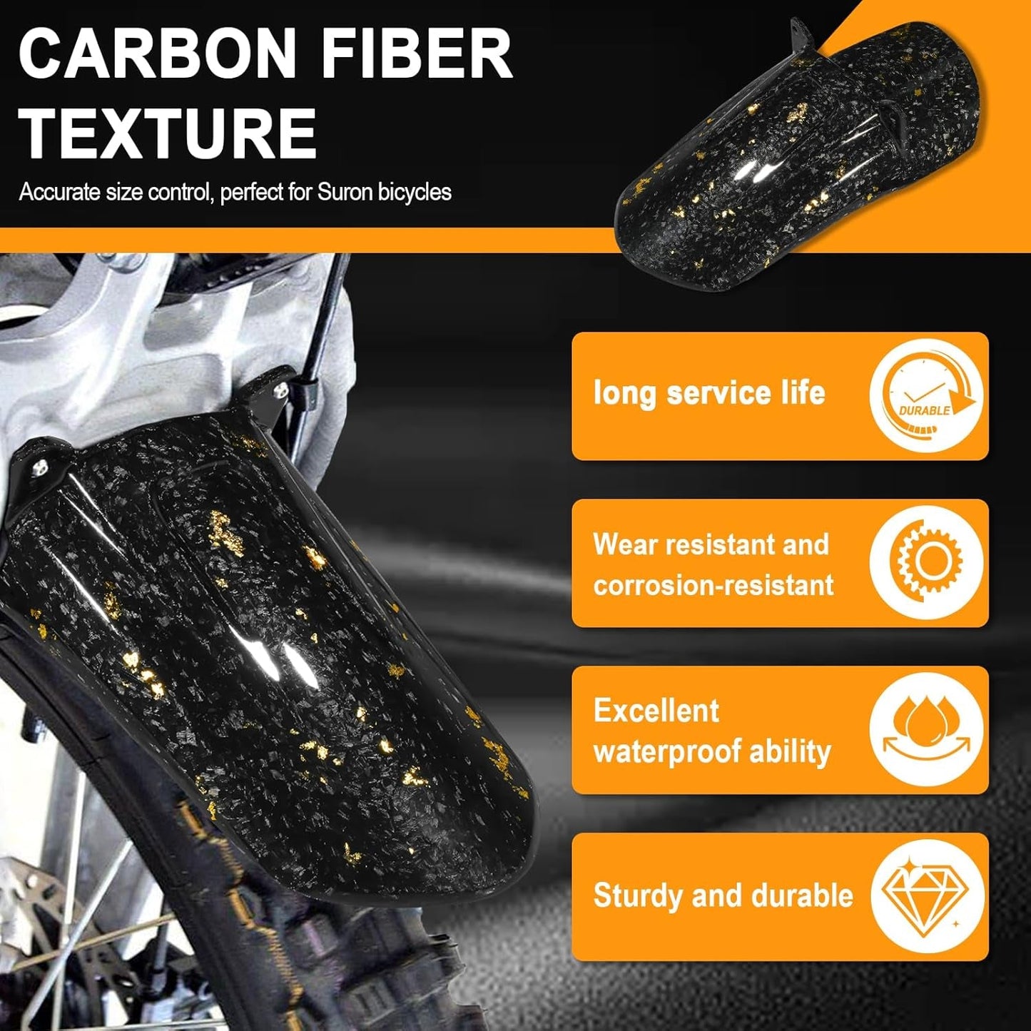 Forged Carbon Surron LBX Rear Mud Guard