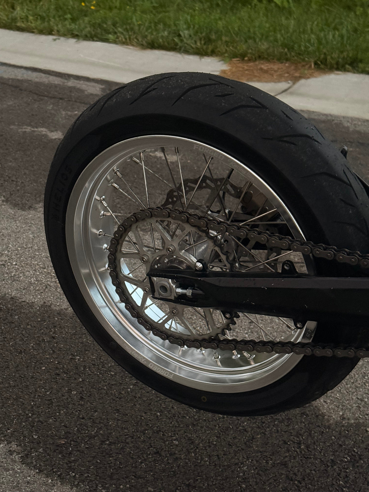 Surron Ultra Bee 17" Supermoto Wheelset - Black/Chrome Finish