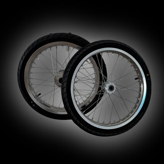 Chrome/black Talaria XXX/MX3/MX4 Supermoto Wheelset