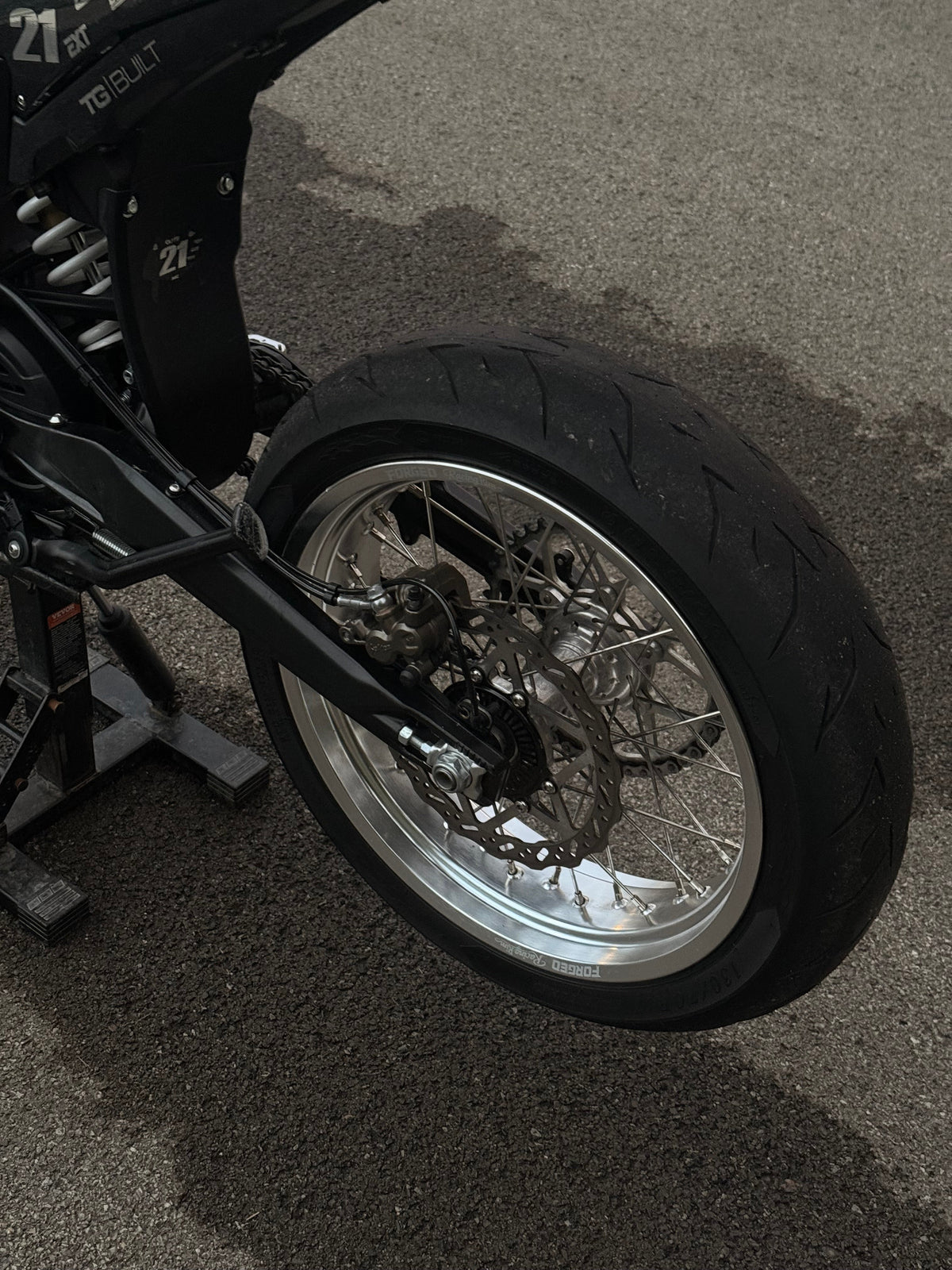 Surron Ultra Bee 17" Supermoto Wheelset - Black/Chrome Finish