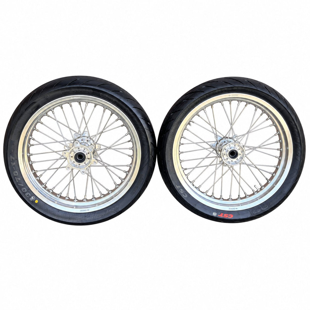 Ultra bee 17in Supermoto wheel sets (chrome/black)