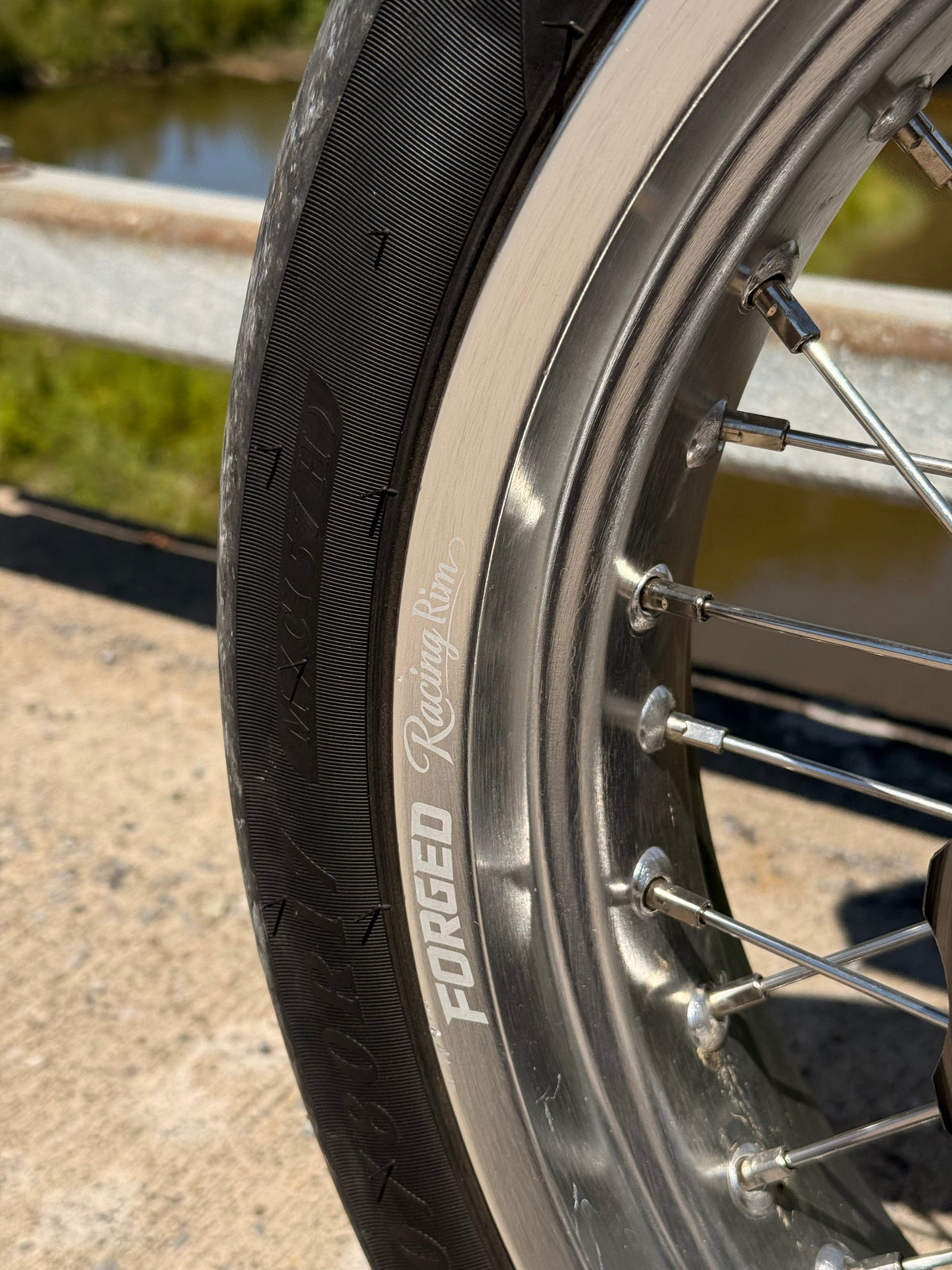 Surron Ultra Bee 17" Supermoto Wheelset - Black/Chrome Finish