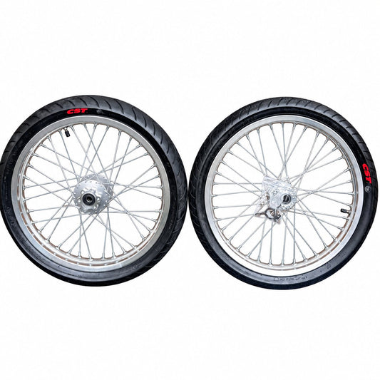 Surrron lbx/ eride/ 79bike/ ventus 17in Supermoto wheel sets (chrome/black)