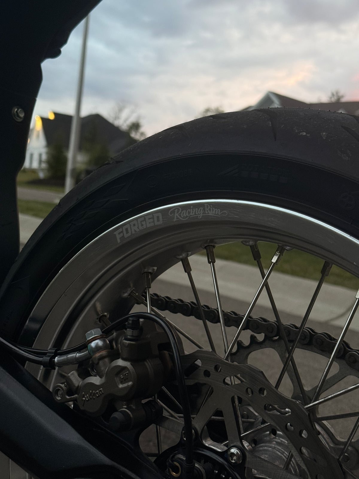Surron Ultra Bee 17" Supermoto Wheelset - Black/Chrome Finish