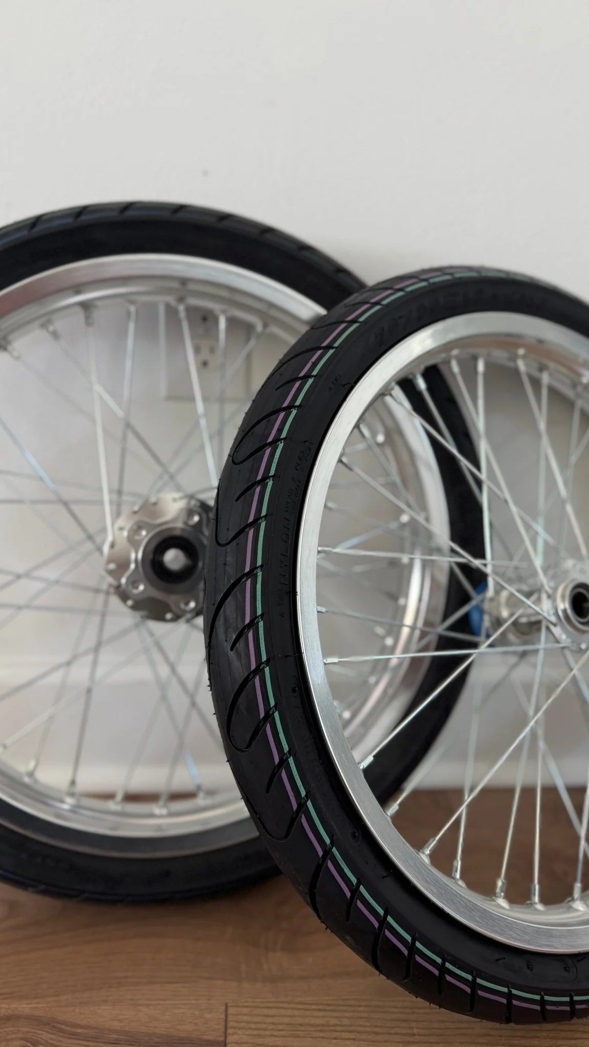 Chrome Light Bee/Eride Supermoto Wheel Set