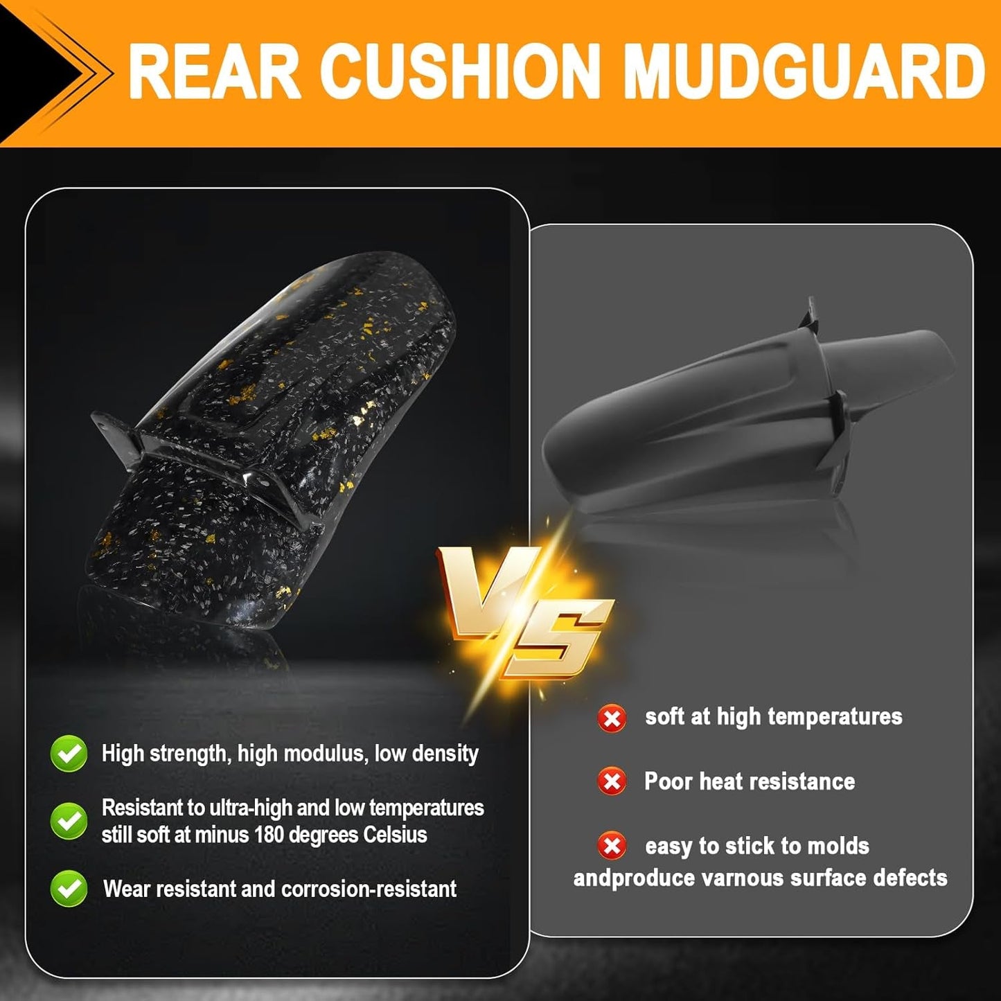 Forged Carbon Surron LBX Rear Mud Guard