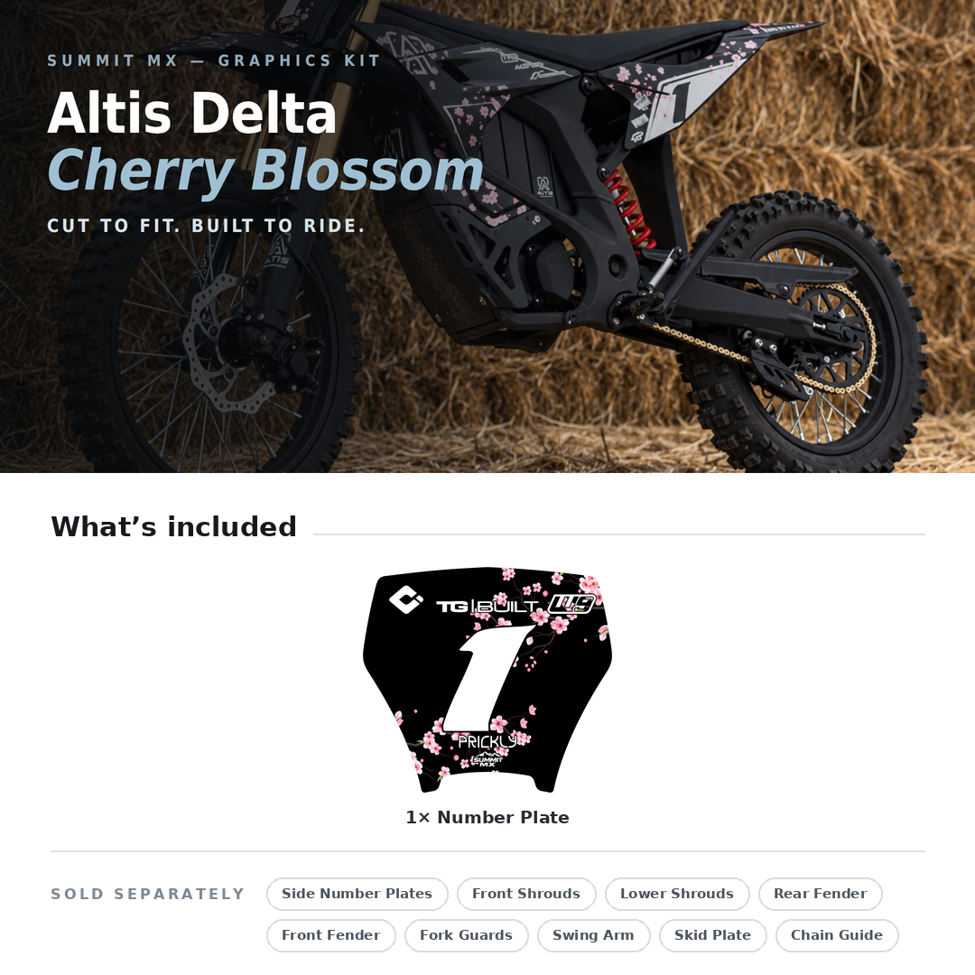 Cherry Blossom Decal for Altis Delta Number Plate