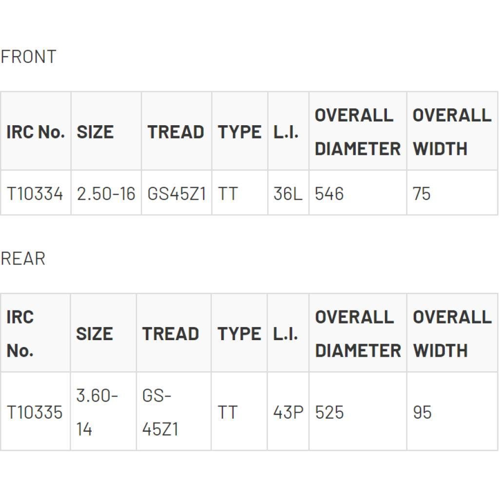 IRC GS-45Z1 Mini-cross Tire